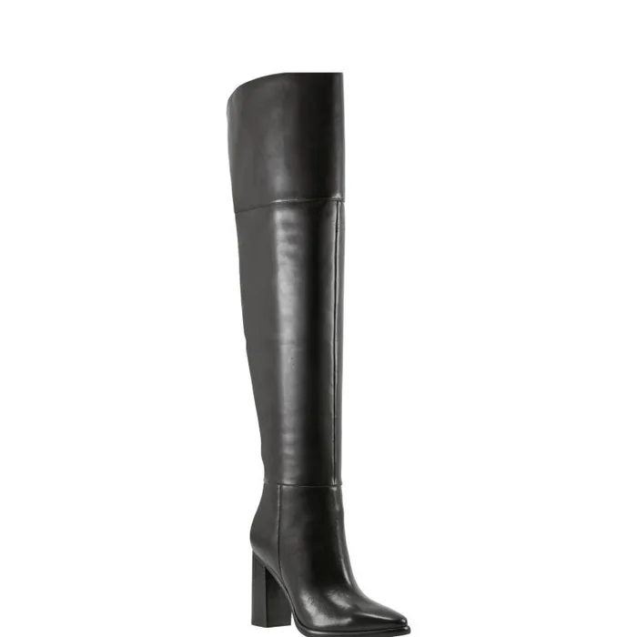 Women Marc Fisher OTK Boots Lasli Over The Knee Boot Black Leather