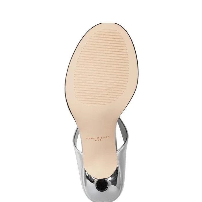 Women Marc Fisher Sandals Alonde Heeled Slide Sandal Silver