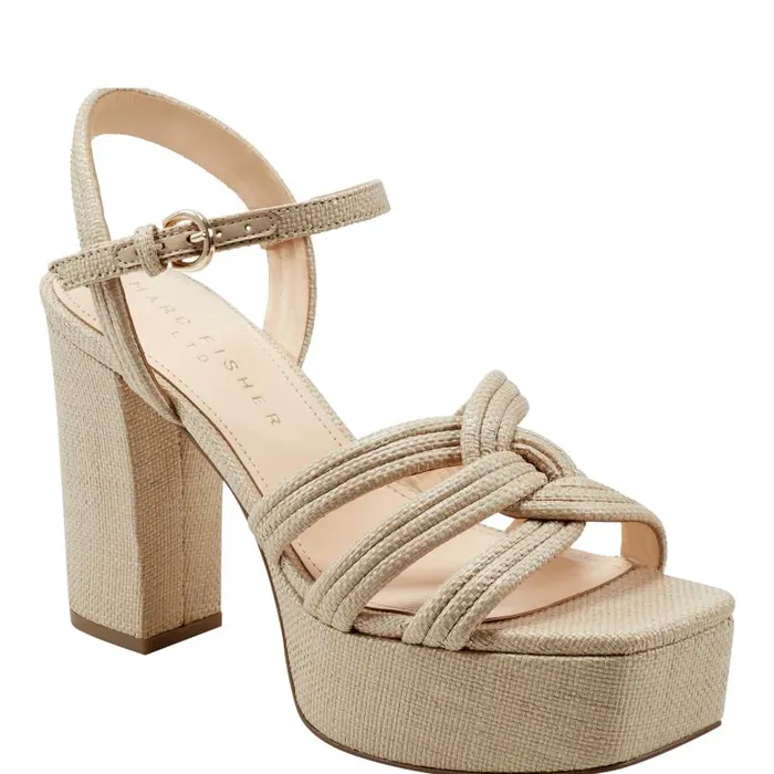 Women Marc Fisher Sandals Cairo Platform Sandal Medium Natural