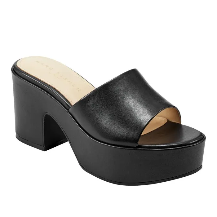 Women Marc Fisher Sandals Forina Platform Slide Sandal Black
