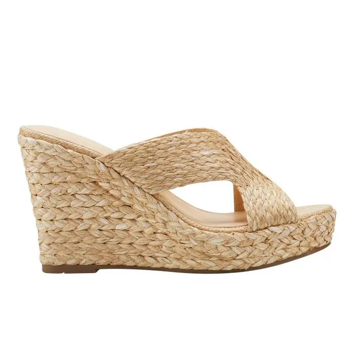 Women Marc Fisher Sandals Kalisha Espadrille Wedge Sandal Light Natural
