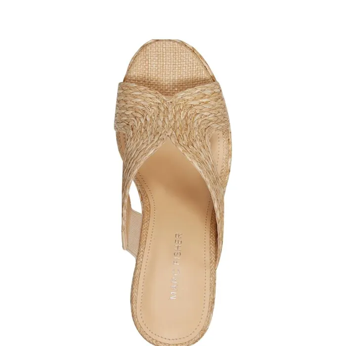 Women Marc Fisher Sandals Kalisha Espadrille Wedge Sandal Light Natural
