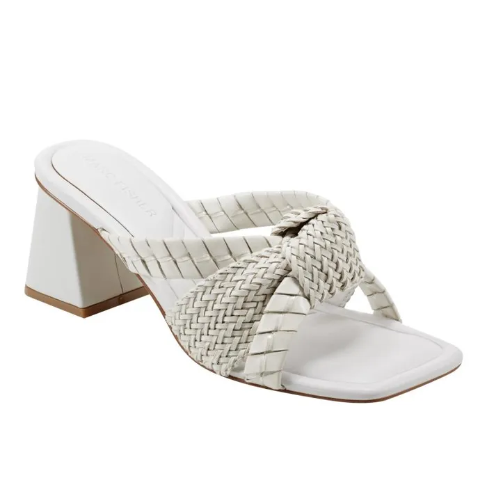 Women Marc Fisher Sandals Macki Block Heel Sandal Chic Cream