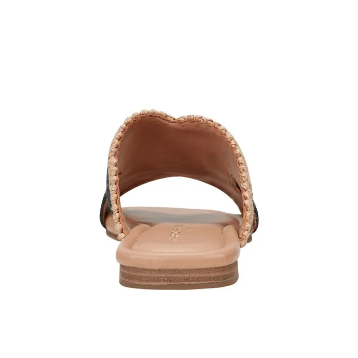 Women Marc Fisher Sandals Nashie Flat Sandal Black Raffia