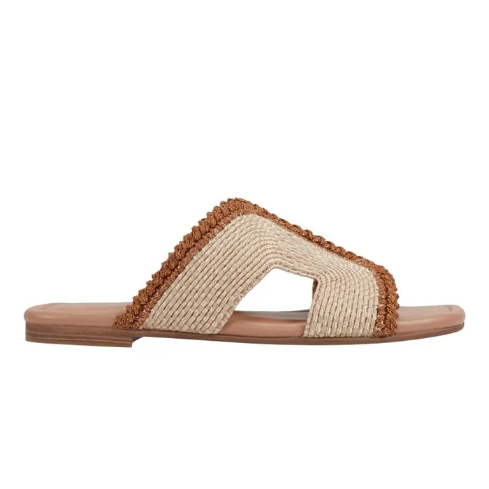 Women Marc Fisher Sandals Nashie Flat Sandal Light Natural Raffia