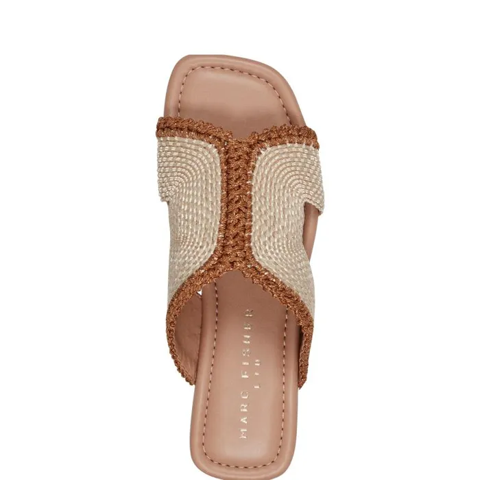 Women Marc Fisher Sandals Nashie Flat Sandal Light Natural Raffia