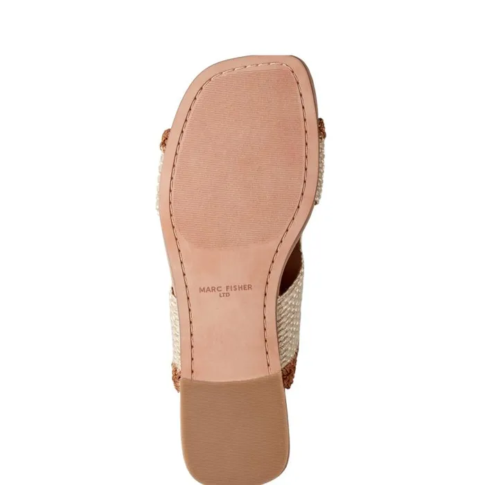 Women Marc Fisher Sandals Nashie Flat Sandal Light Natural Raffia