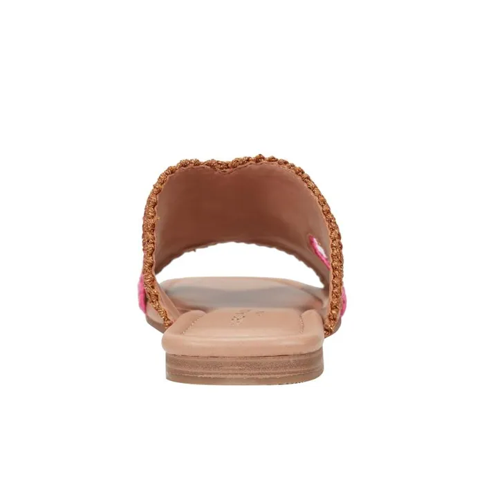 Women Marc Fisher Sandals Nashie Flat Sandal Pink Raffia