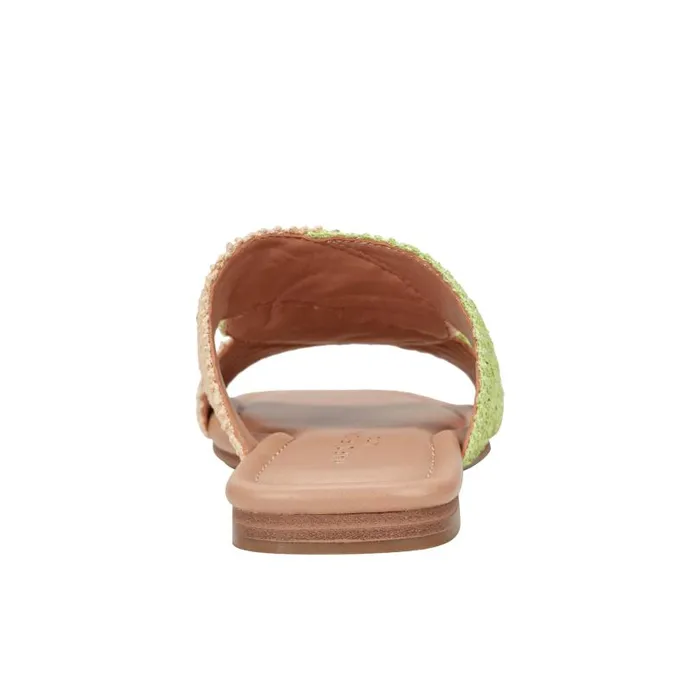 Women Marc Fisher Sandals Navie Flat Sandal Greennatural Raffia