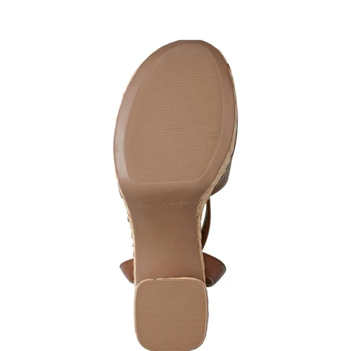 Women Marc Fisher Sandals Palyca Platform Espadrille Sandal Brown Leather