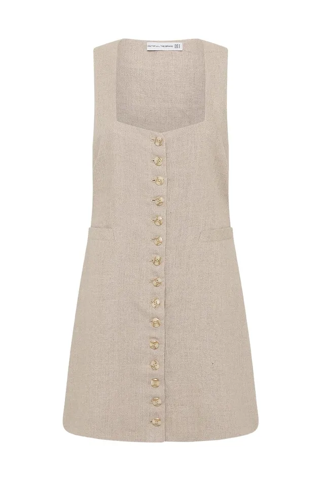 Women Marinia Mini Dress Natural Faithfull The Brand Dresses Women Marinia Mini Dress Natural Faithfull The Brand Dresses