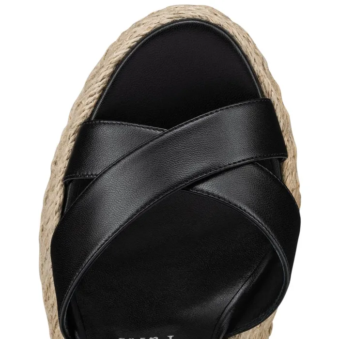 Women Mariza Zeppa 130 Mm Espadrilles 8211 Nappa Leather 8211 Black Black Christian Louboutin Sandals and Slides