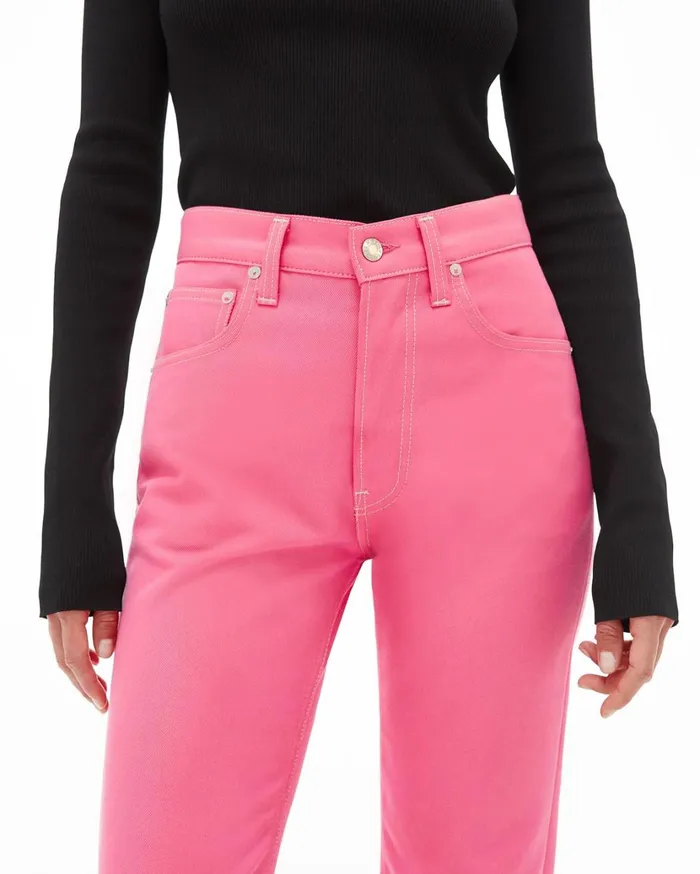 Women Masc Hi Straight Jean Prism Pink Helmut Lang Pants