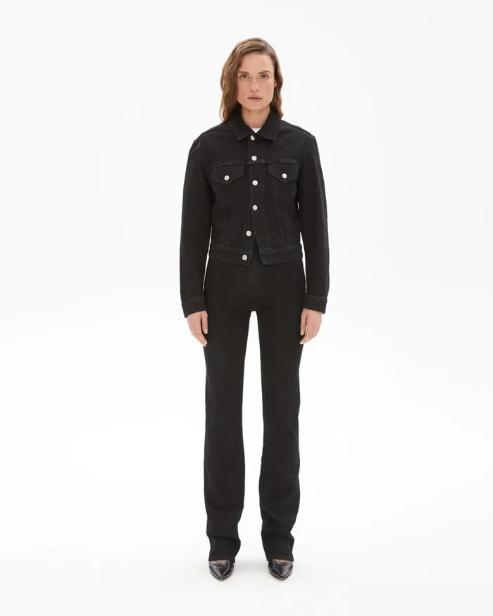Women Masc Trucker Denim Jacket In Black Black Helmut Lang Jackets