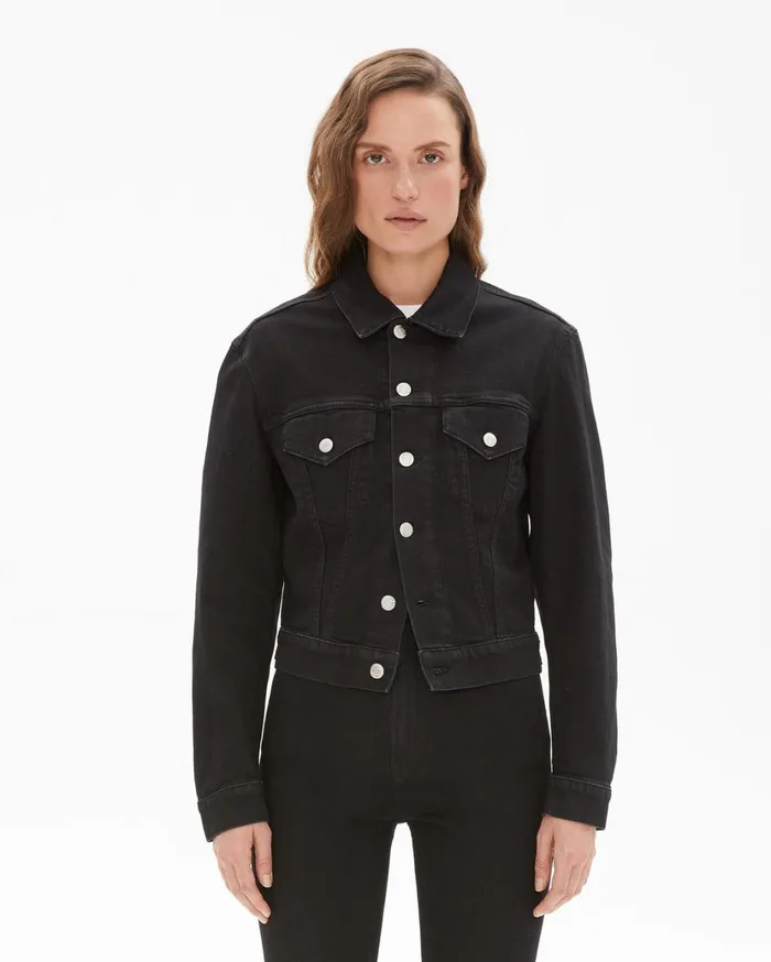 Women Masc Trucker Denim Jacket In Black Black Helmut Lang Jackets