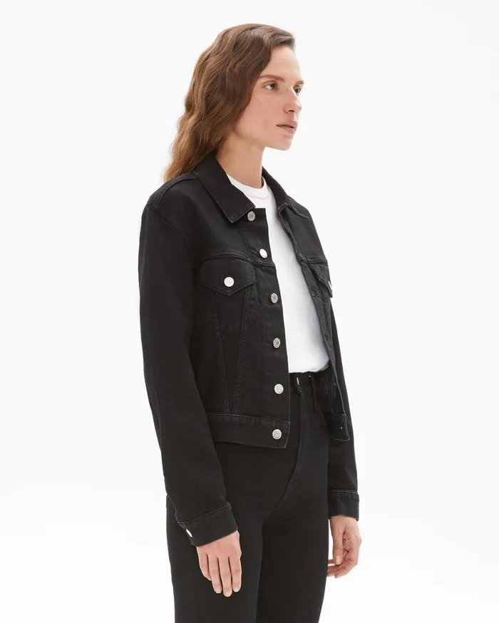 Women Masc Trucker Denim Jacket In Black Black Helmut Lang Jackets