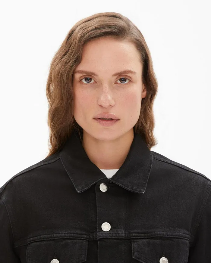 Women Masc Trucker Denim Jacket In Black Black Helmut Lang Jackets
