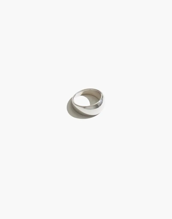 Women Maslo Jewelry Domed Ring Sterling Silver Silver Madewell Jewelry