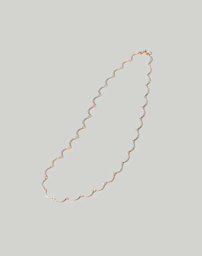 Women Maslo Jewelry Scallop Necklace Gold Madewell Jewelry