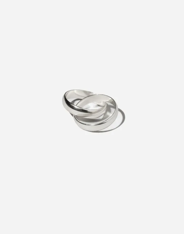 Women Maslo Jewelry Small Linked Ring Sterling Silver Silver Madewell Jewelry Women Maslo Jewelry Small Linked Ring Sterling Silver Silver Madewell Jewelry