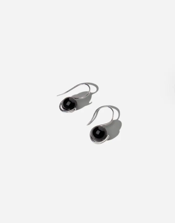 Women Maslo Jewelry Wrap Earrings Black Onyx Sterling Silver Silver Madewell Jewelry Women Maslo Jewelry Wrap Earrings Black Onyx Sterling Silver Silver Madewell Jewelry