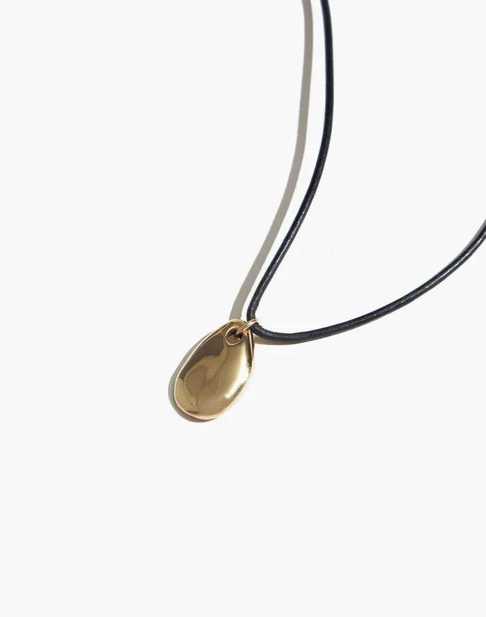 Women Maslo Jewerly Small Pebble Pendant Necklace Gold Madewell Jewelry