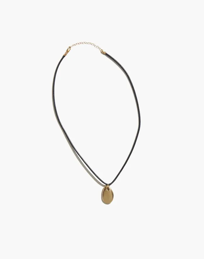 Women Maslo Jewerly Small Pebble Pendant Necklace Gold Madewell Jewelry