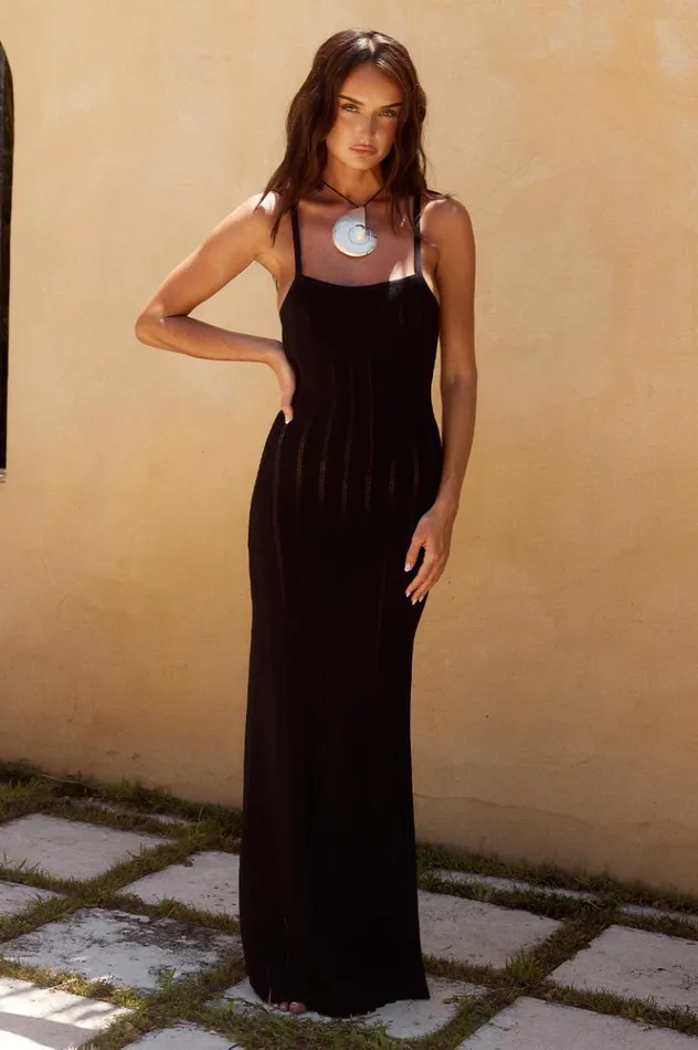 Women Maxi Dresses Runaway The Label ALBIE MAXI DRESS Black