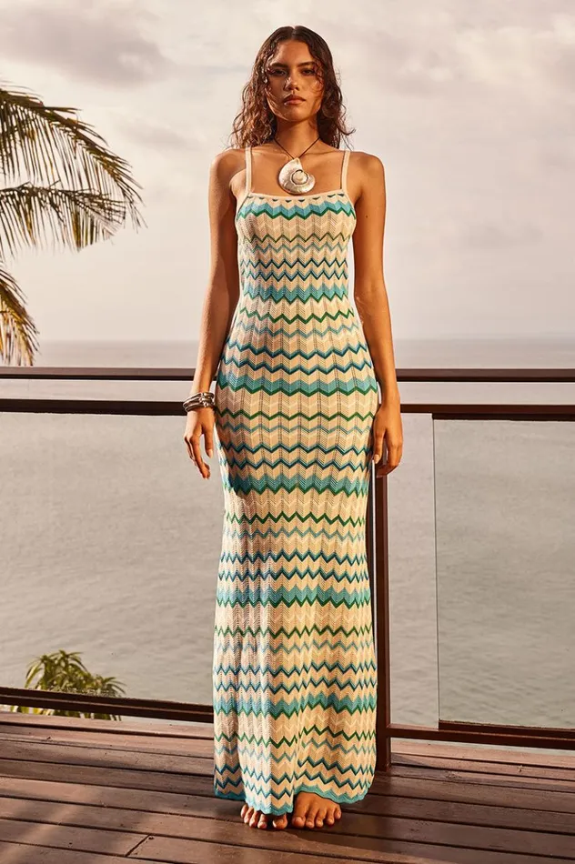 Women Maxi Dresses Runaway The Label ALBIE MAXI DRESS Blue Multi