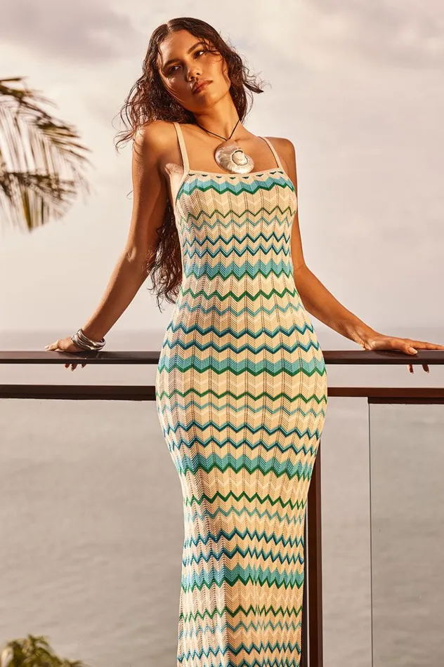 Women Maxi Dresses Runaway The Label ALBIE MAXI DRESS Blue Multi