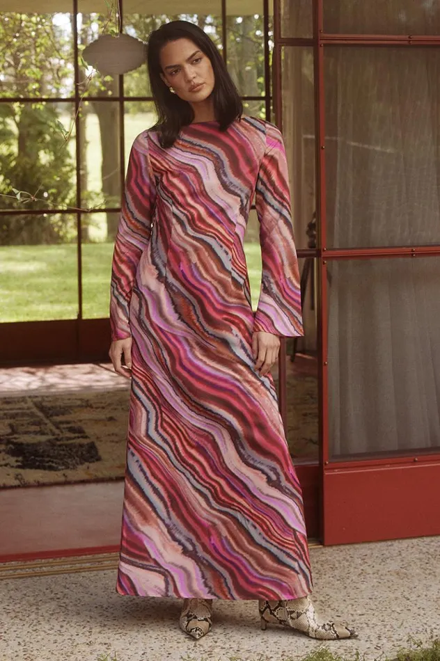 Women Maxi Dresses Runaway The Label APOSTLE MAXI DRESS Apostle Print