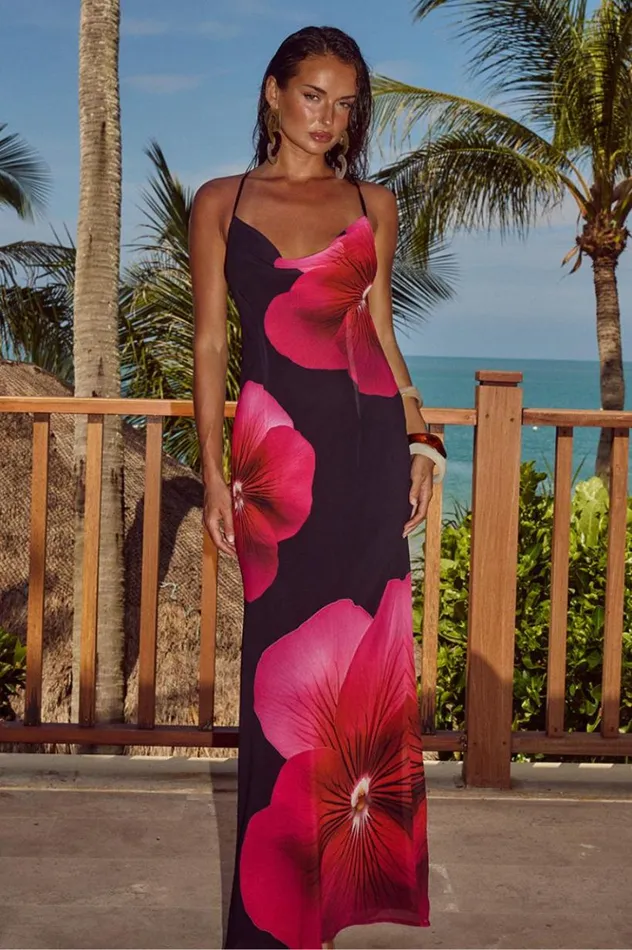 Women Maxi Dresses Runaway The Label BRIDGETTE MAXI DRESS Pink Flower