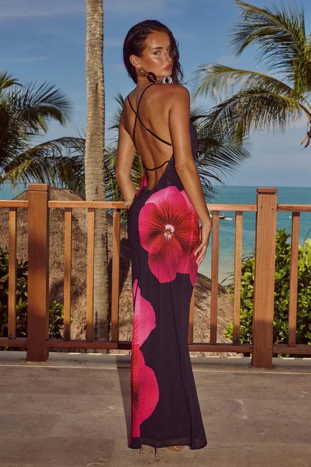 Women Maxi Dresses Runaway The Label BRIDGETTE MAXI DRESS Pink Flower