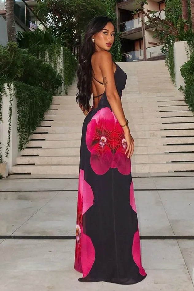 Women Maxi Dresses Runaway The Label BRIDGETTE MAXI DRESS Pink Flower