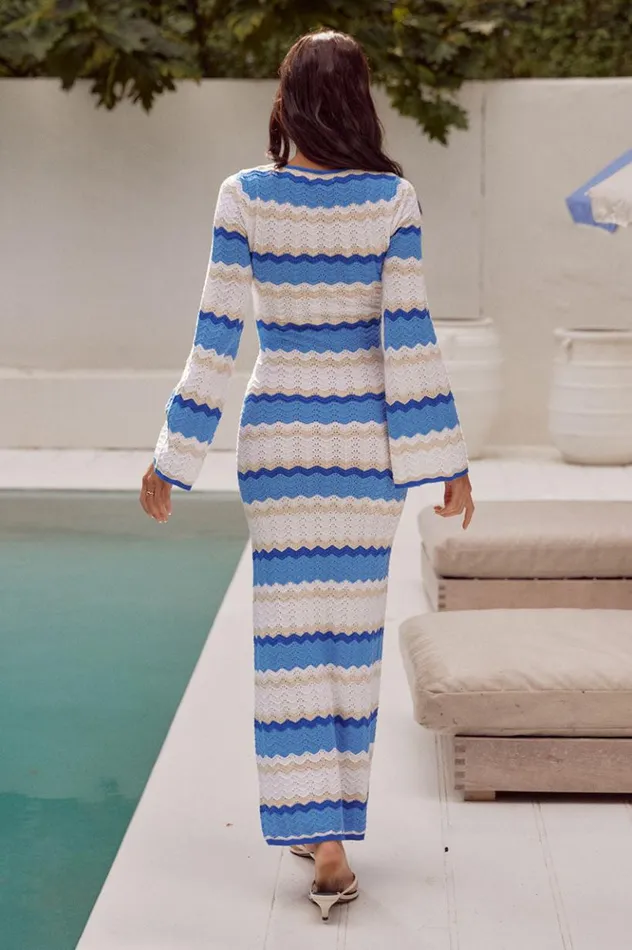 Women Maxi Dresses Runaway The Label CAPRICE MAXI DRESS Blue Combo