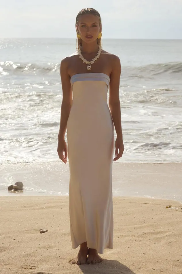 Women Maxi Dresses Runaway The Label DELILAH MAXI DRESS Ivory
