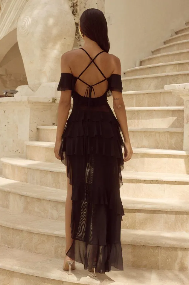 Women Maxi Dresses Runaway The Label HARRIETTE MAXI DRESS Black