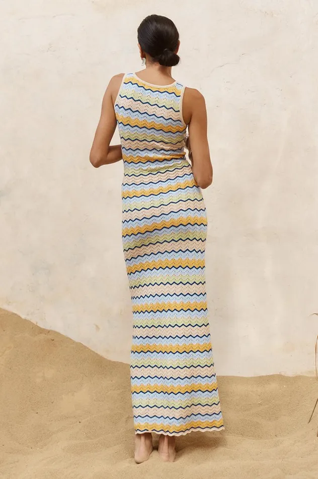 Women Maxi Dresses Runaway The Label ISABO MAXI DRESS Blue Multi