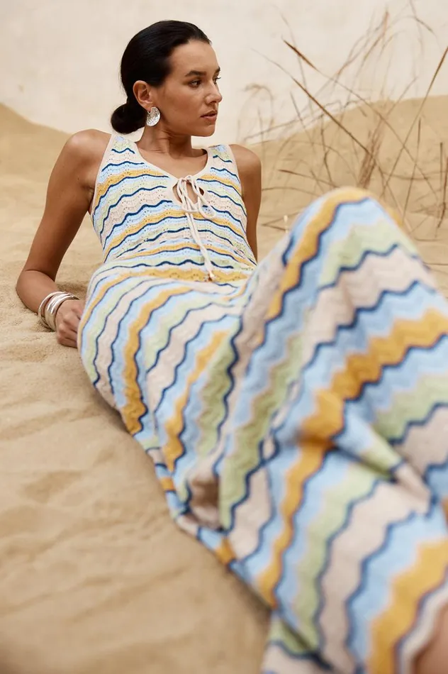 Women Maxi Dresses Runaway The Label ISABO MAXI DRESS Blue Multi
