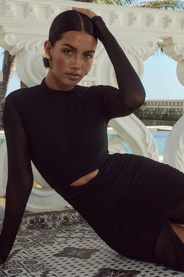 Women Maxi Dresses Runaway The Label JUNI MAXI DRESS Black