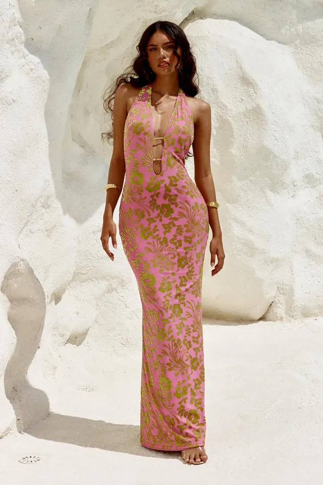 Women Maxi Dresses Runaway The Label PAMALO MAXI DRESS Pink