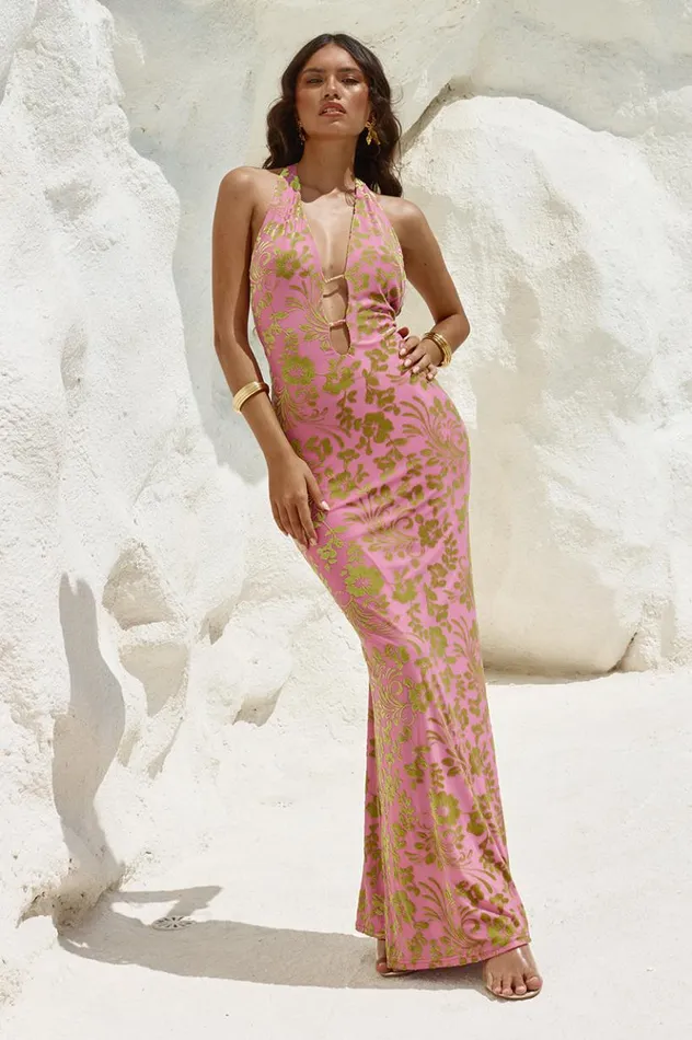 Women Maxi Dresses Runaway The Label PAMALO MAXI DRESS Pink