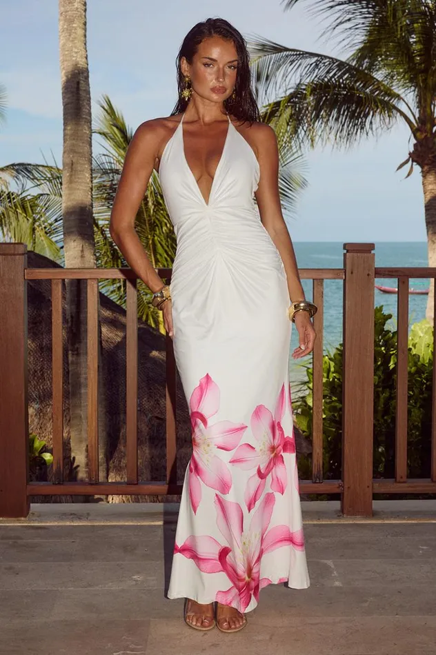 Women Maxi Dresses Runaway The Label PRIMROSE MAXI DRESS Pink Flower