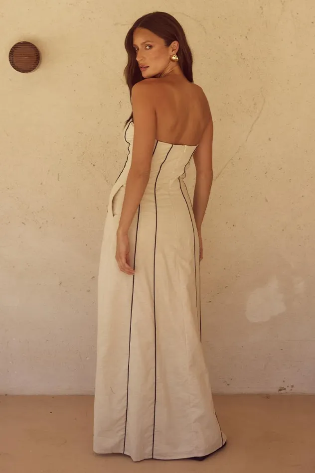 Women Maxi Dresses Runaway The Label RAVELLO MAXI DRESS Cream