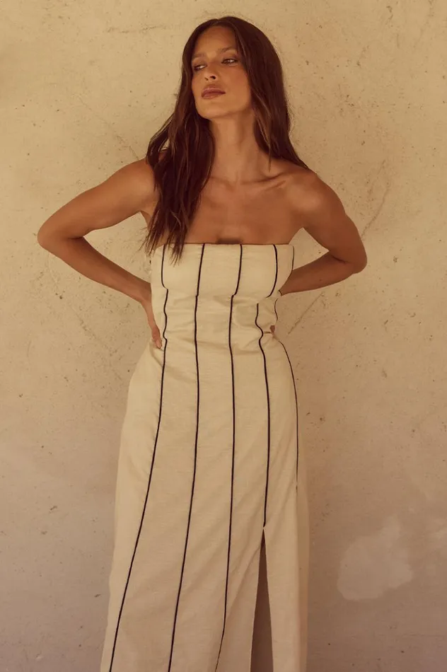 Women Maxi Dresses Runaway The Label RAVELLO MAXI DRESS Cream