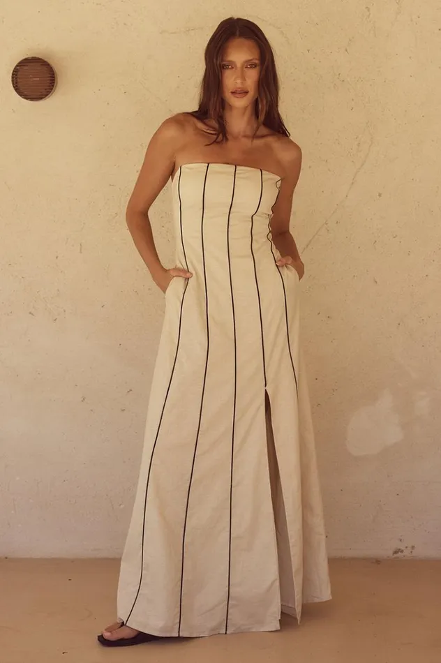 Women Maxi Dresses Runaway The Label RAVELLO MAXI DRESS Cream