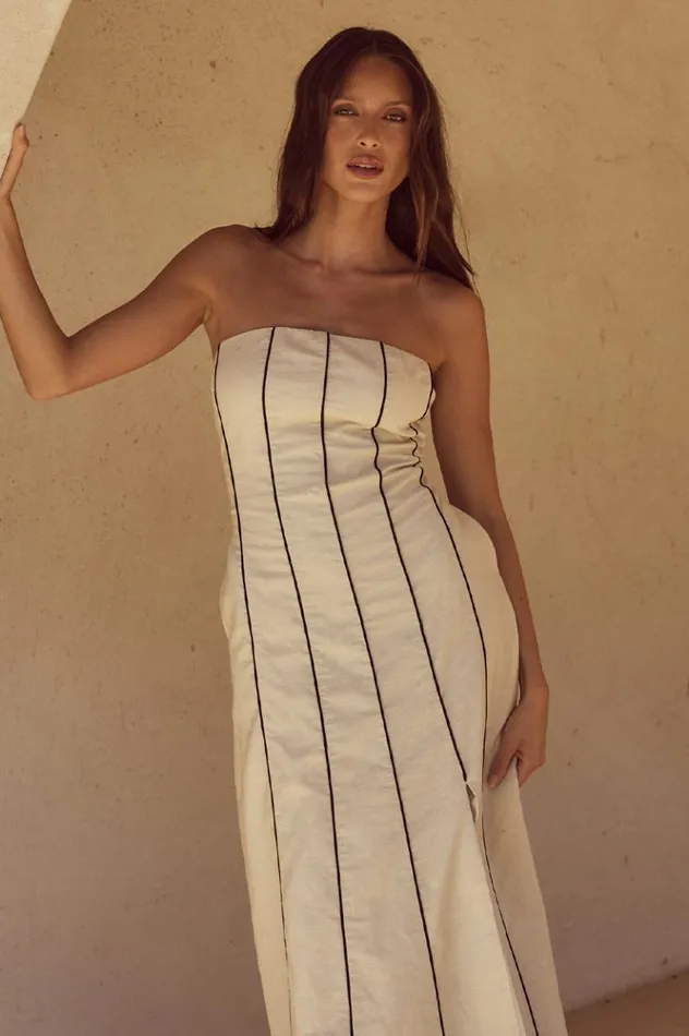 Women Maxi Dresses Runaway The Label RAVELLO MAXI DRESS Cream