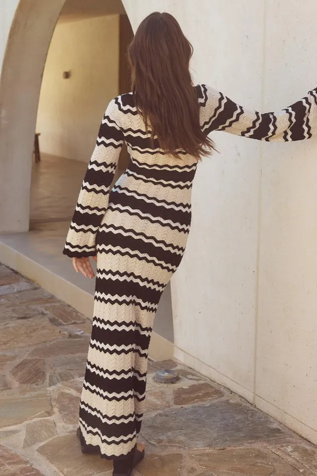 Women Maxi Dresses Runaway The Label SOFIA KNIT MAXI DRESS Blackcream