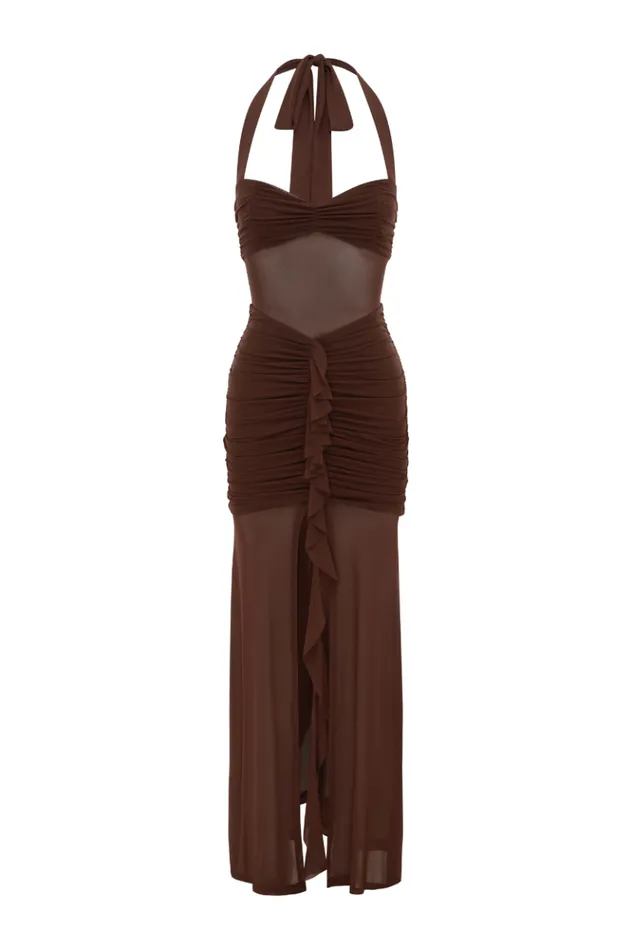 Women Maxi Dresses Runaway The Label TALLULA MAXI DRESS Espresso