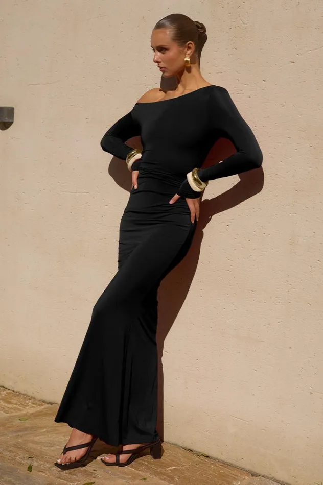 Women Maxi Dresses Runaway The Label VESSA MAXI DRESS Black